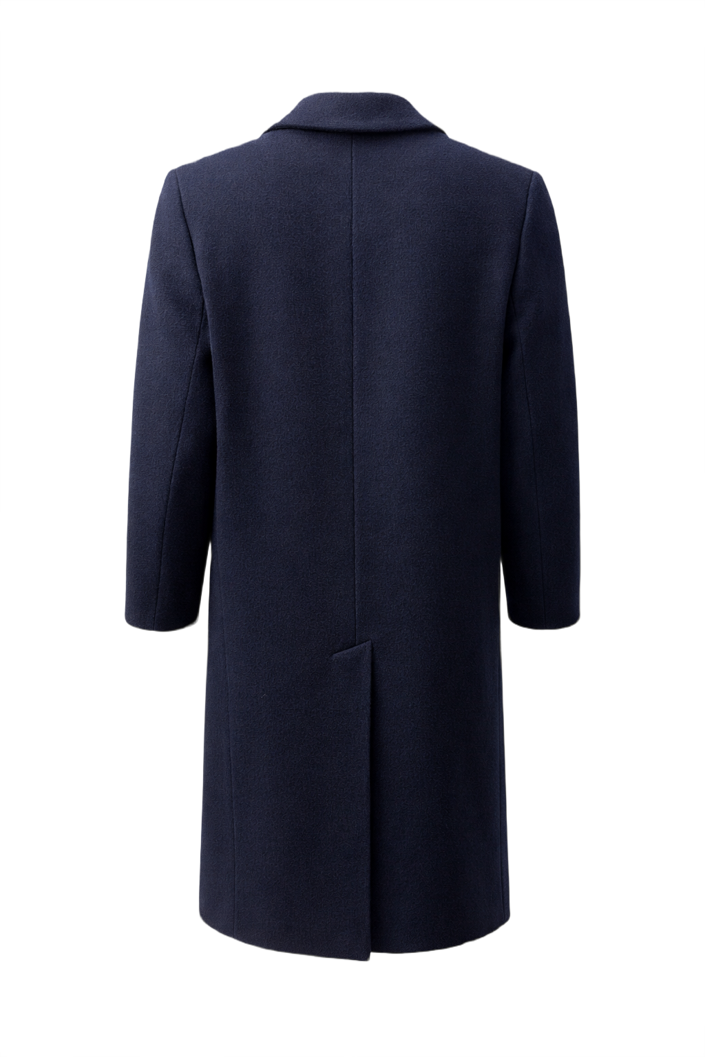 1970s Navy Blue Wool Coat - Back View
