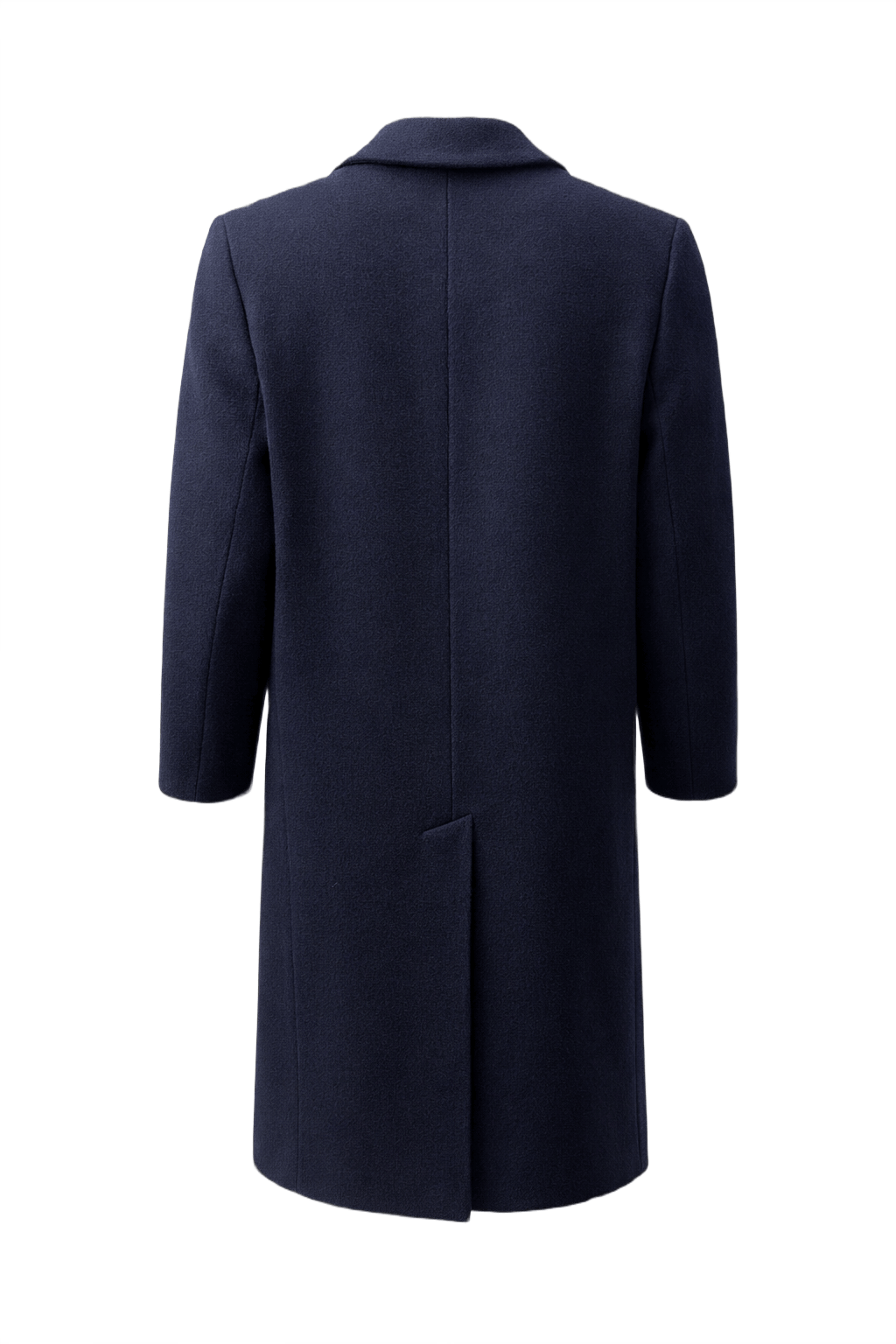 1970s Navy Blue Wool Coat - Back View