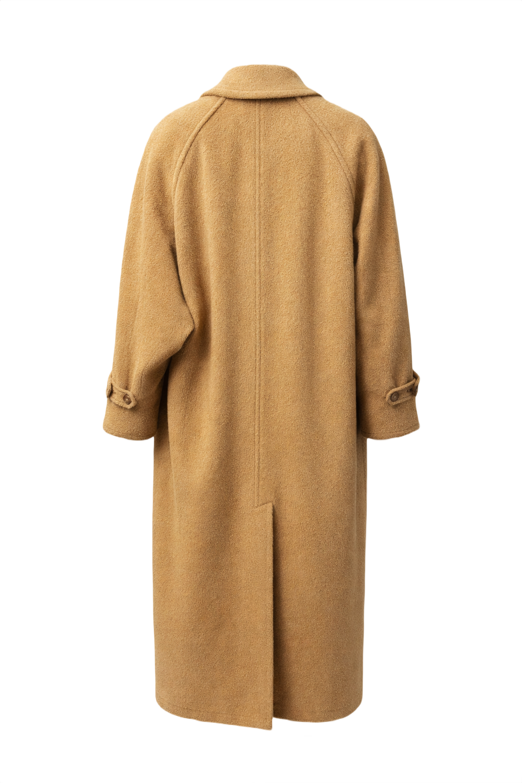 1980s Camel Wool Coat - Back View