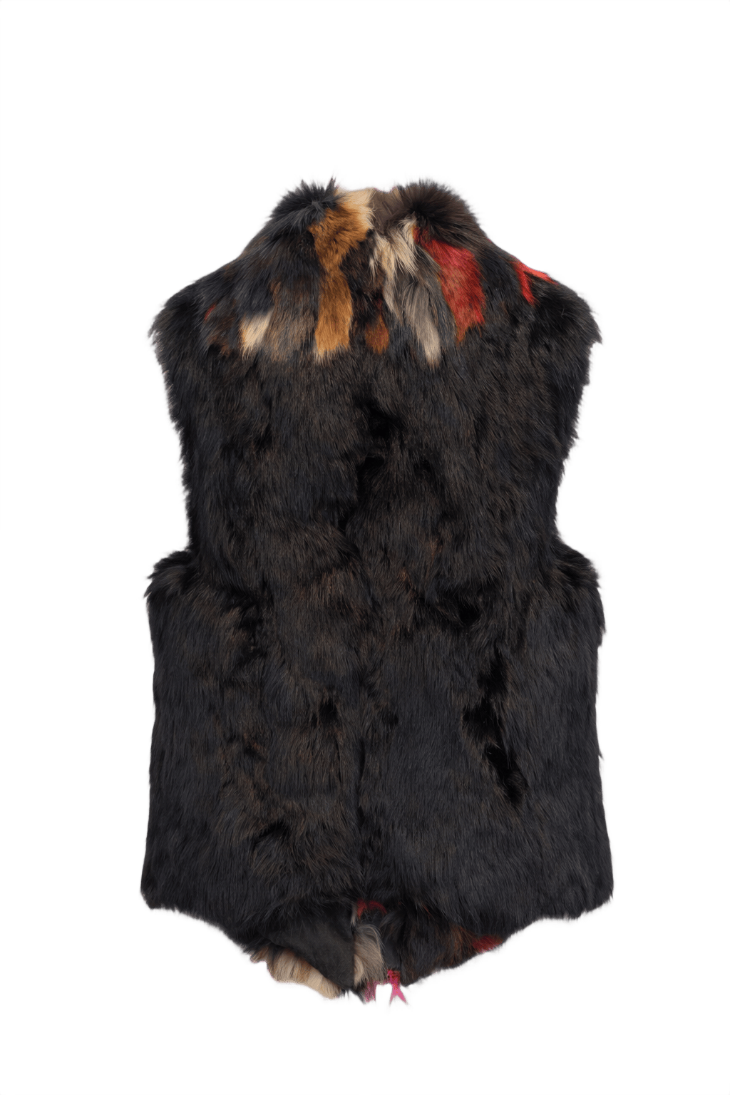 1980s Multicolor Fur Vest - Back View