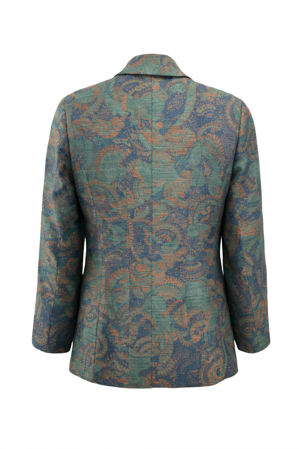 1980s Teal Wool Blazer - Back View