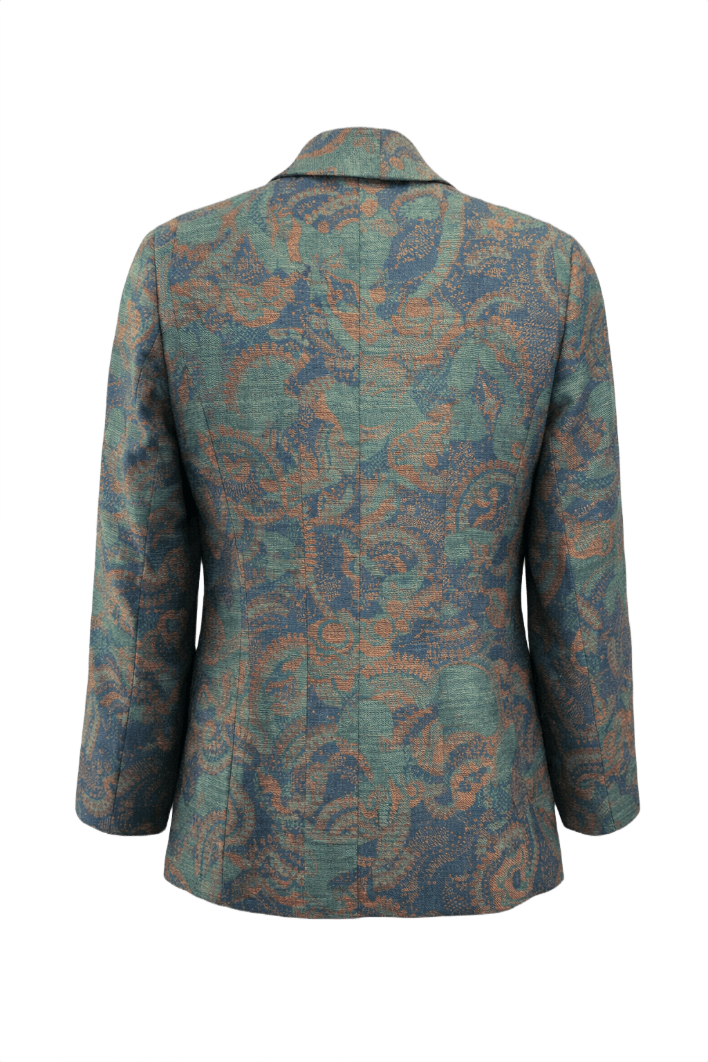 1980s Teal Wool Blazer - Back View