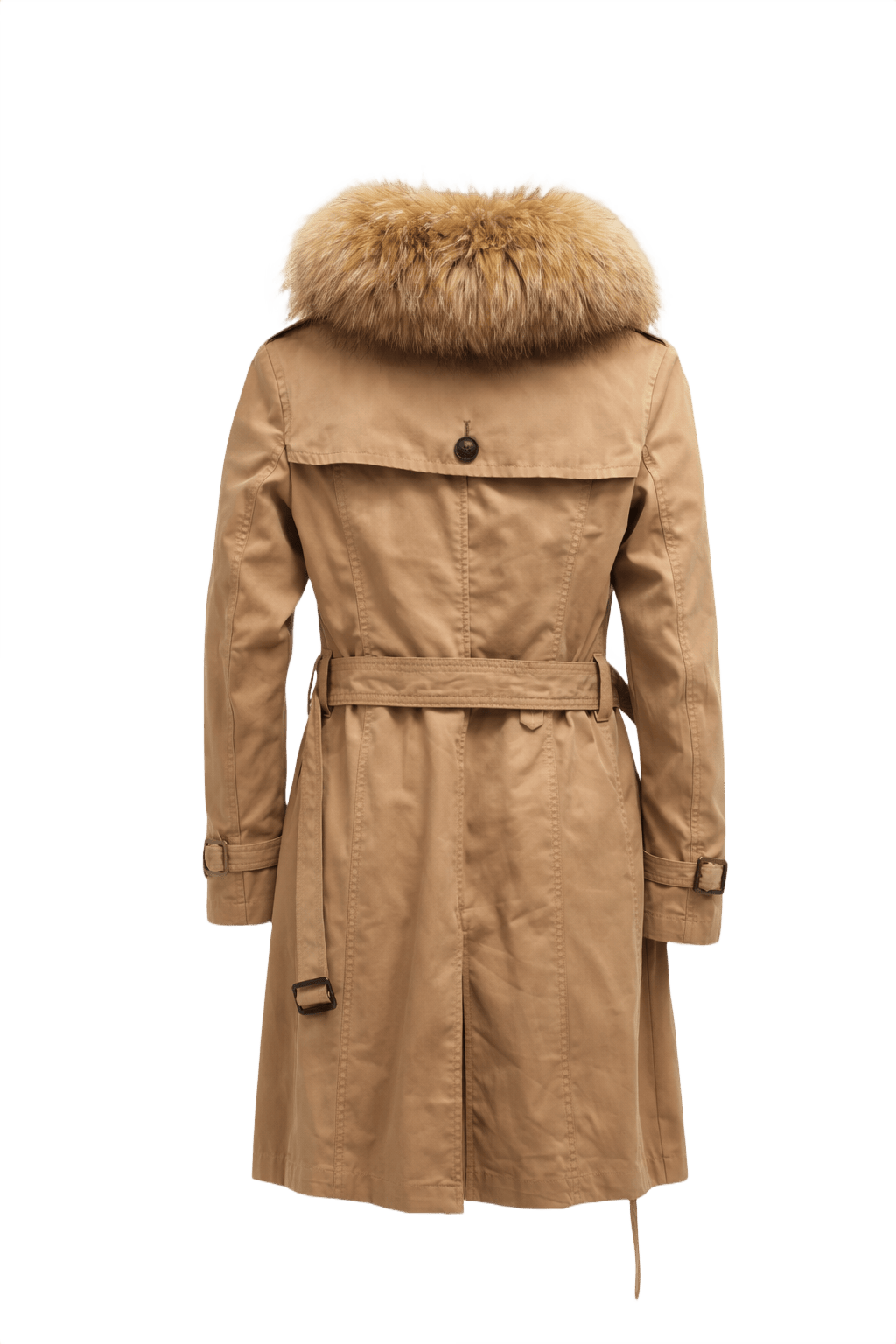 1980s Tan Cotton Coat - Back View