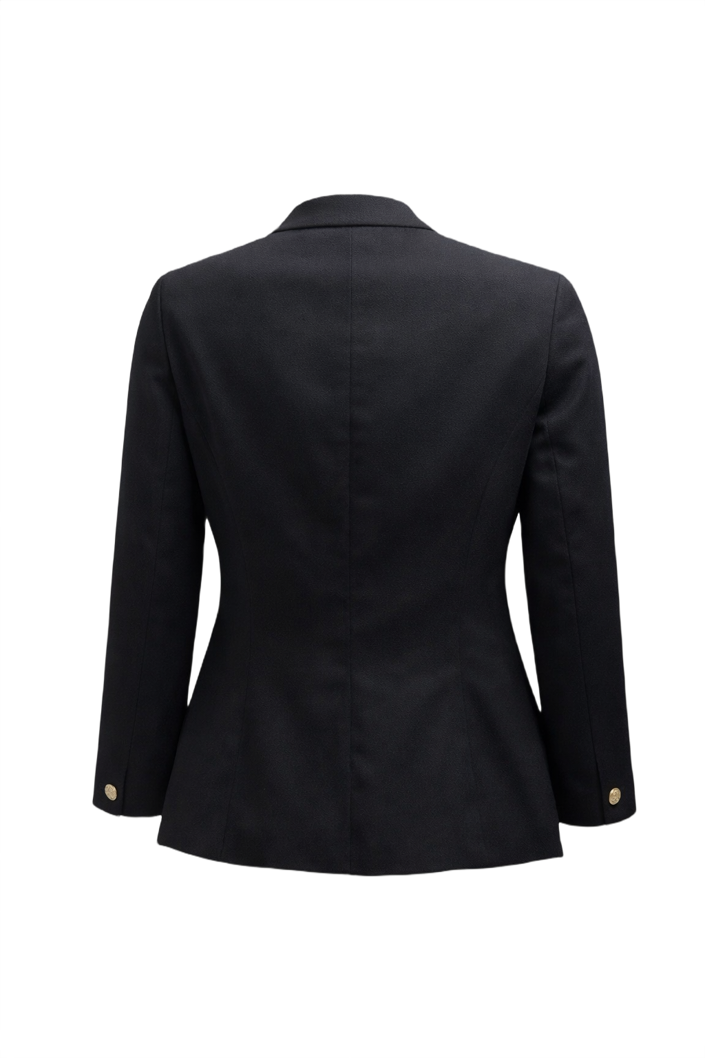1980s Black Wool Blazer - Back View
