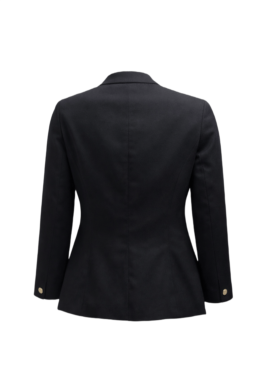 1980s Black Wool Blazer - Back View