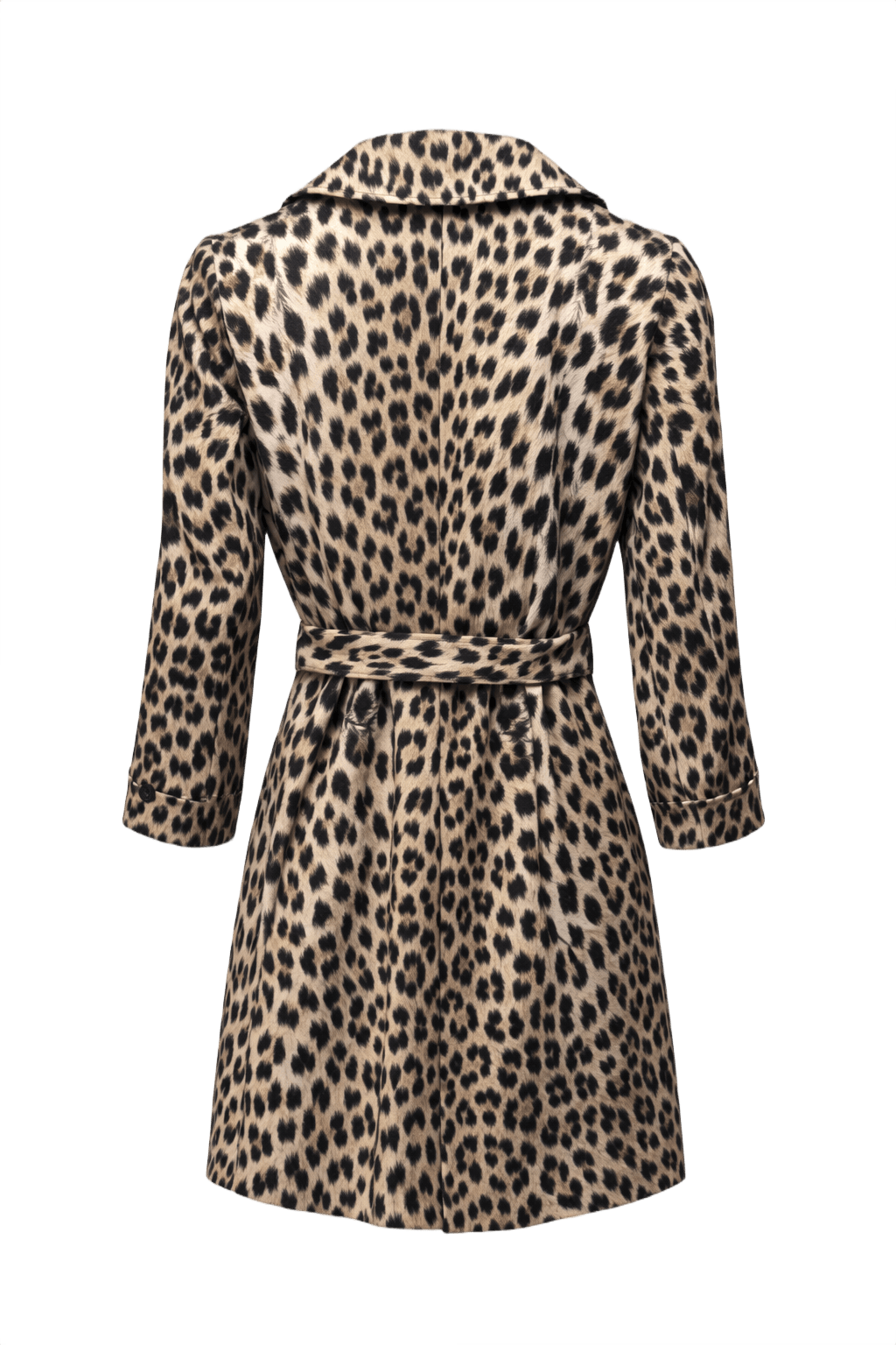 1990s Leopard Print Synthetic Coat - Back View