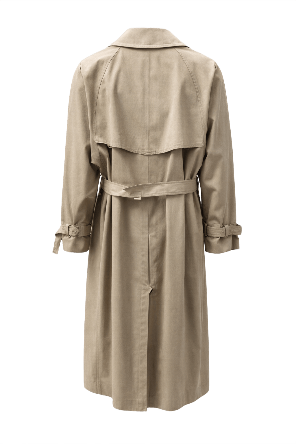 1980s Beige Cotton Trench Coat - Back View