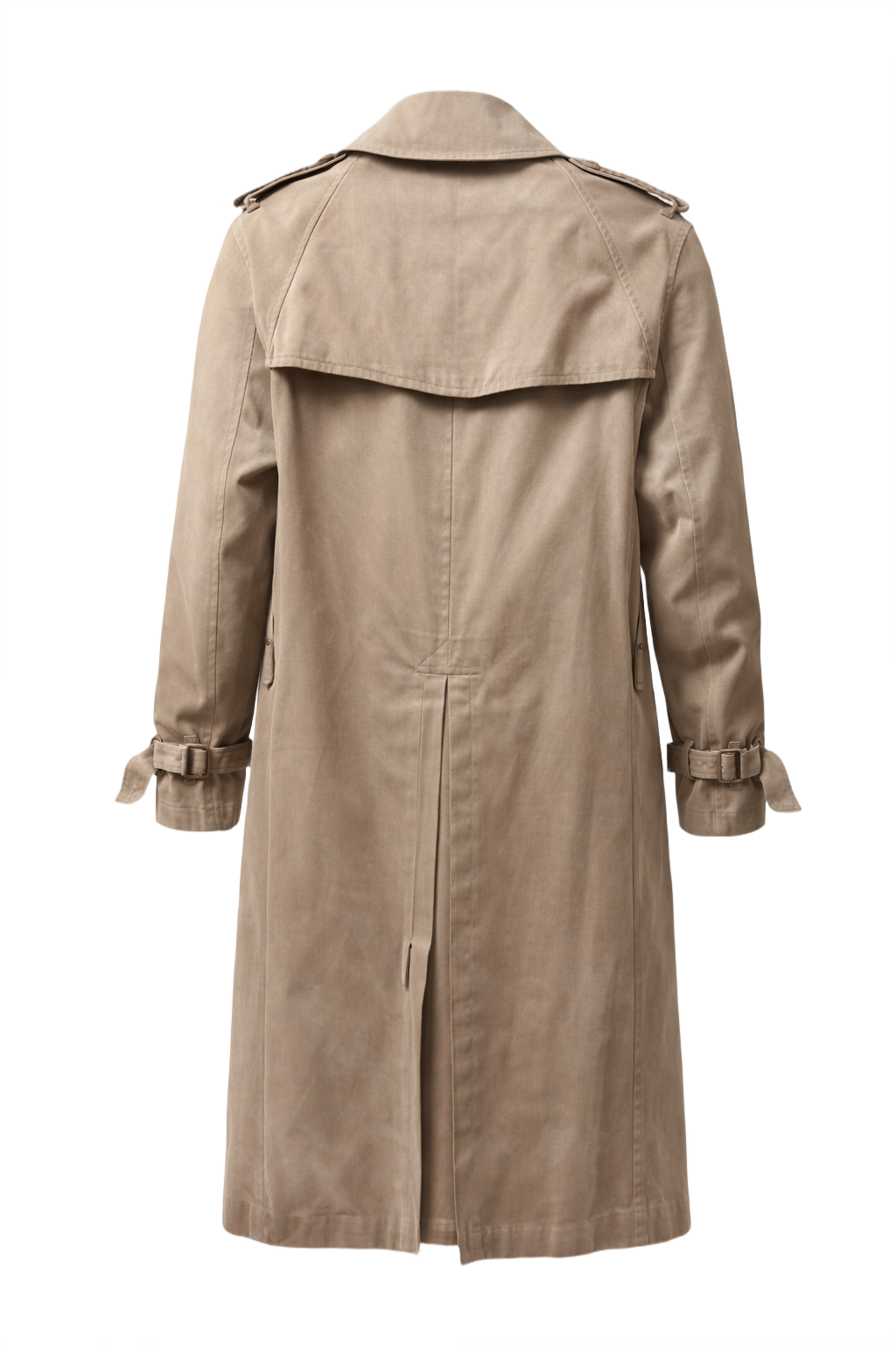 1980s Beige Cotton Trench Coat - Back View