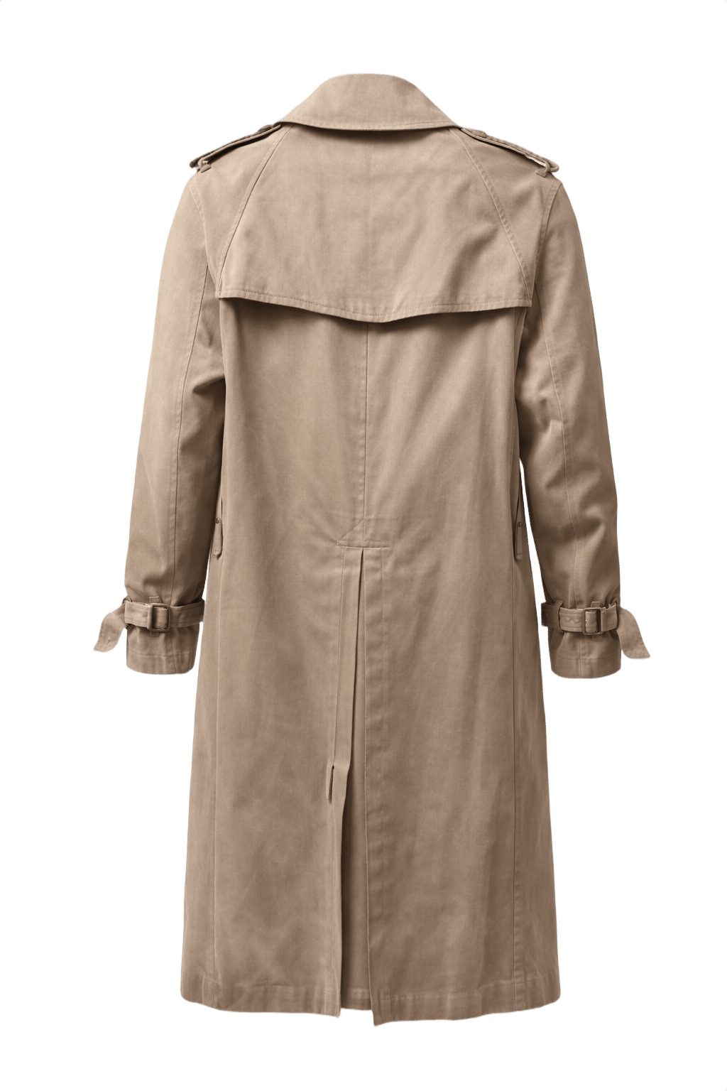 1980s Beige Cotton Trench Coat - Back View