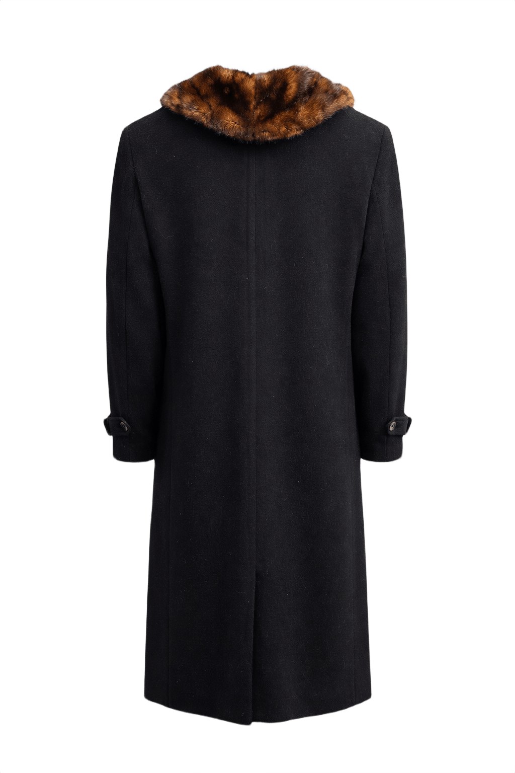 1990s Black Wool Coat - Back View