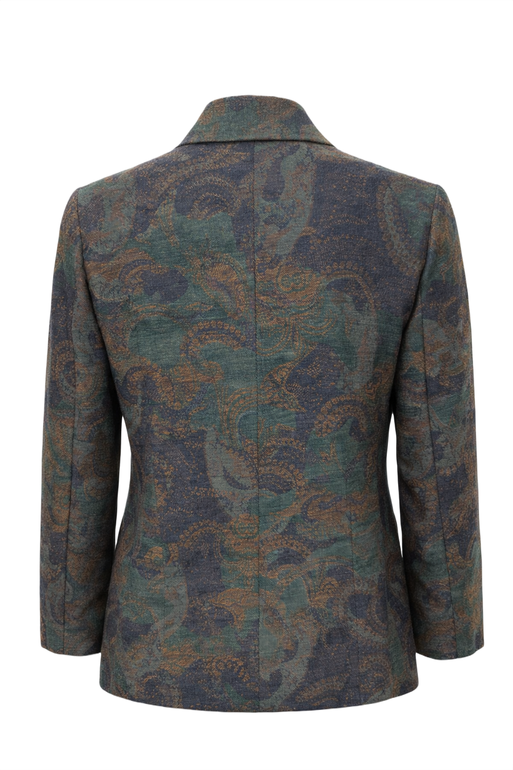 1980s Dark Green Wool Blend Blazer - Back View