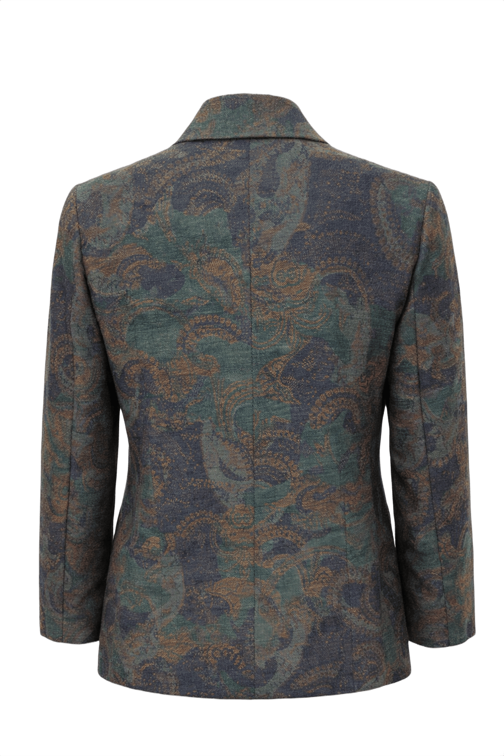 1980s Dark Green Wool Blend Blazer - Back View