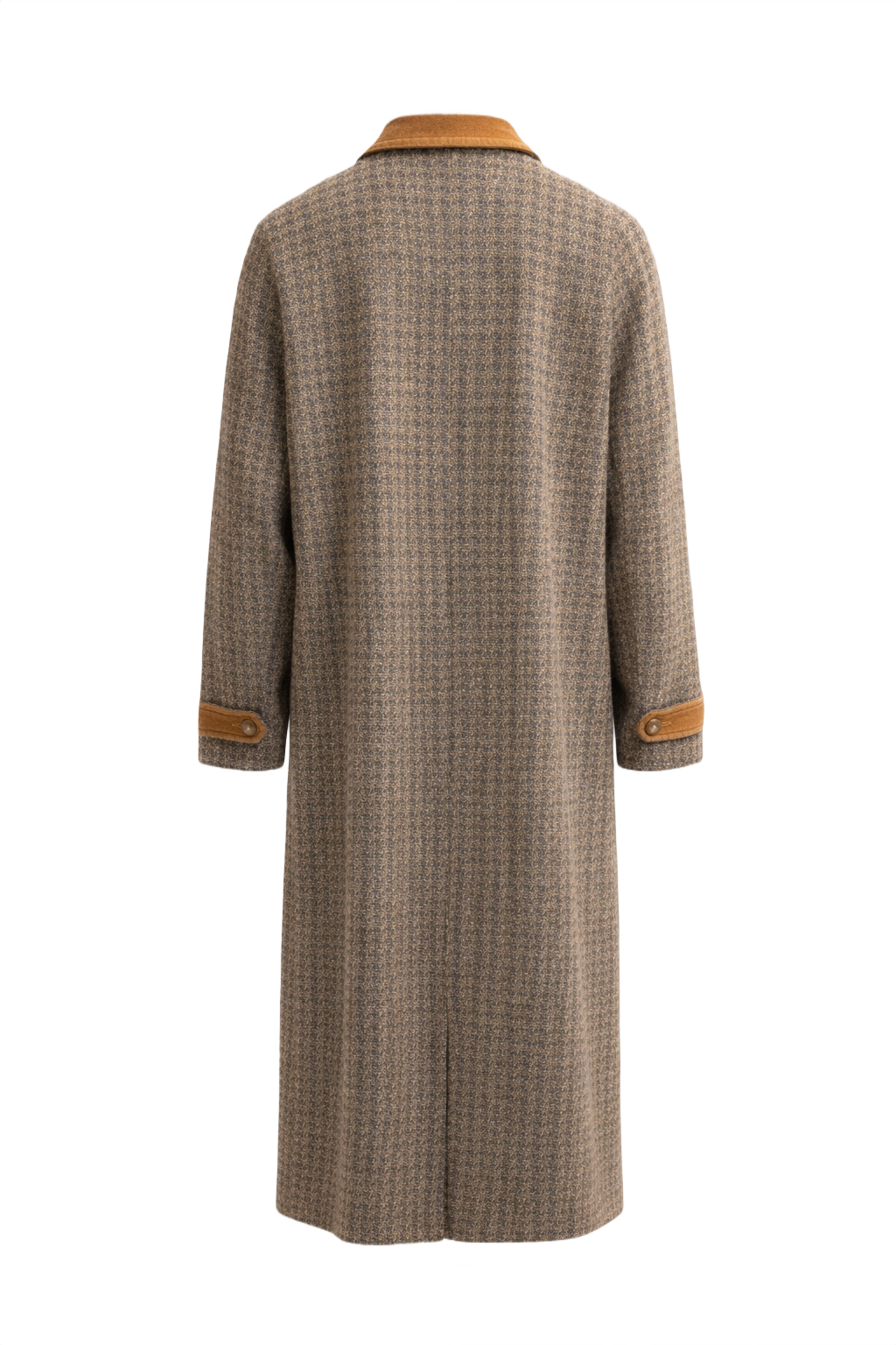 1970s Brown Wool Coat - Back View