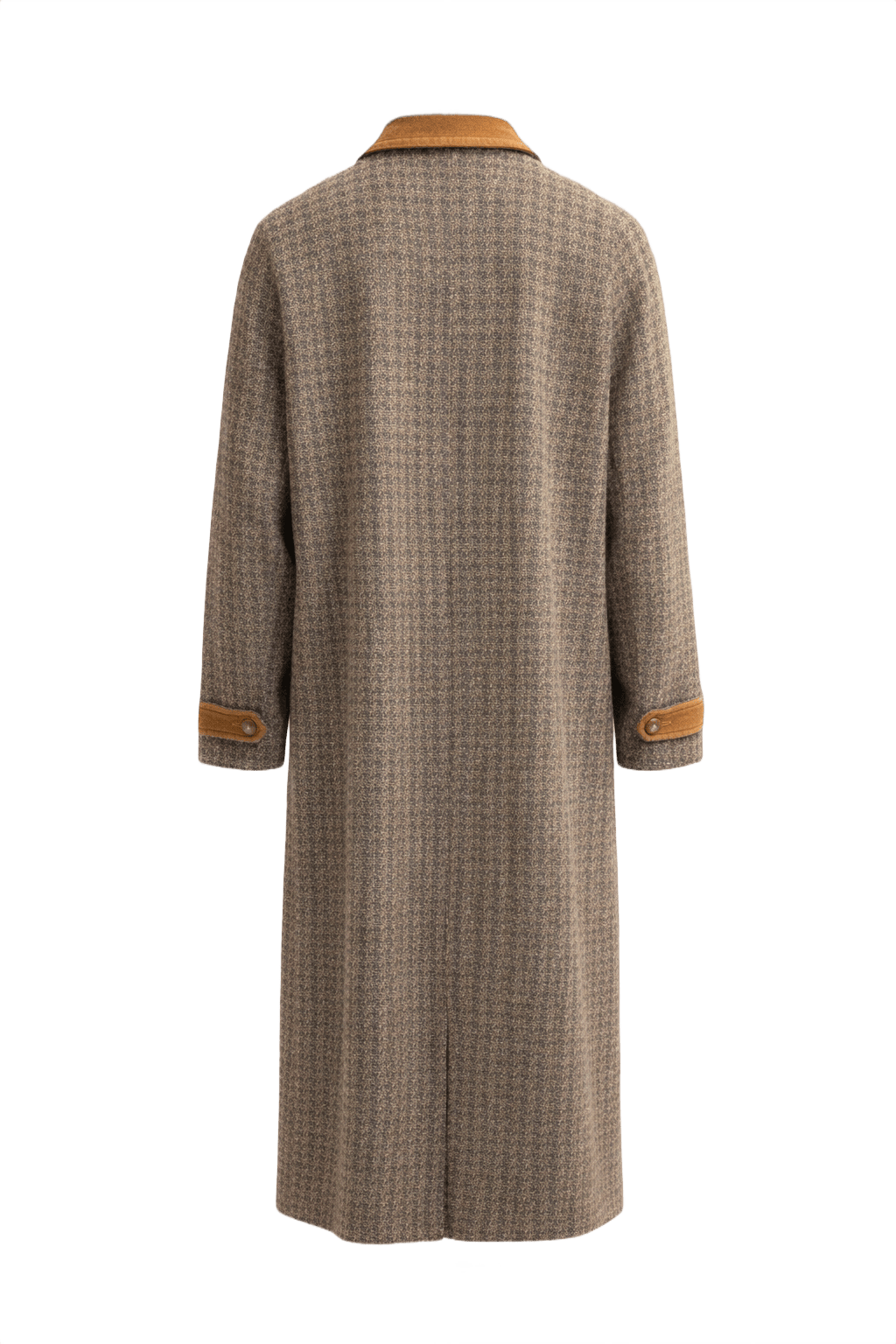 1970s Brown Wool Coat - Back View
