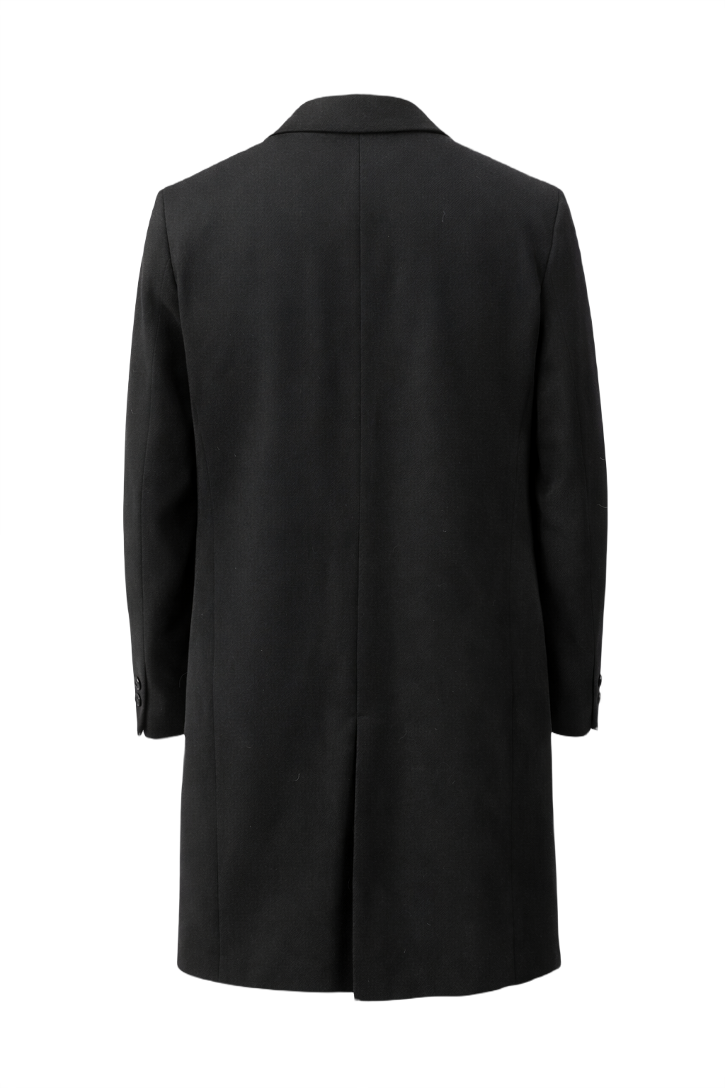1980s Black Wool Coat - Back View