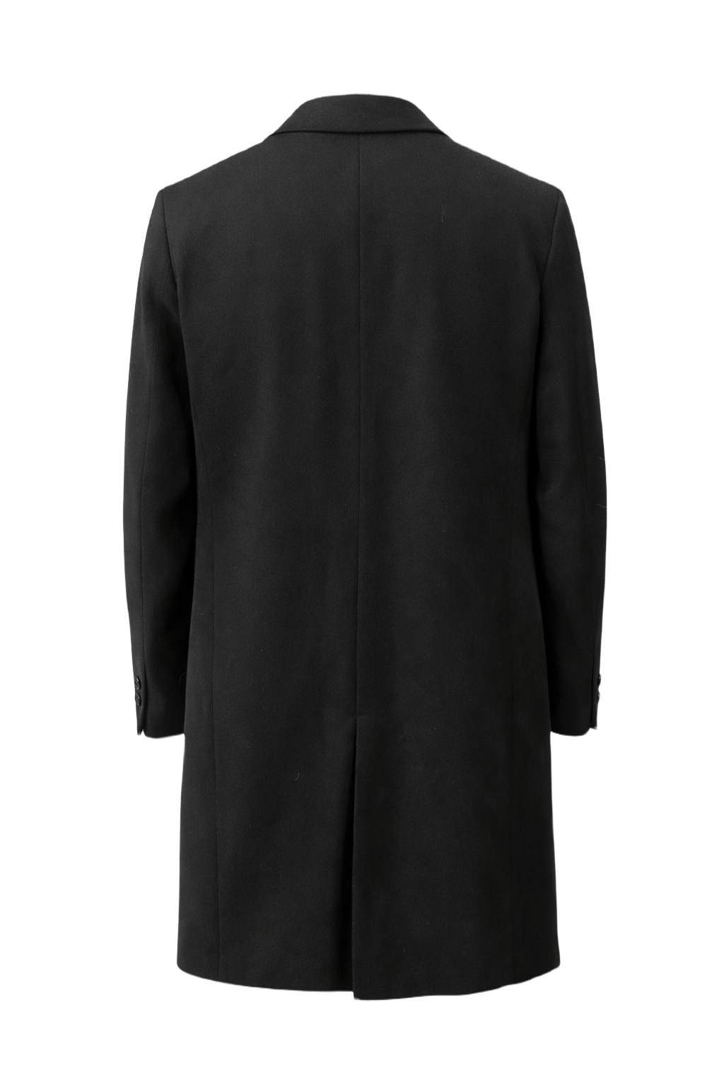 1980s Black Wool Coat - Back View