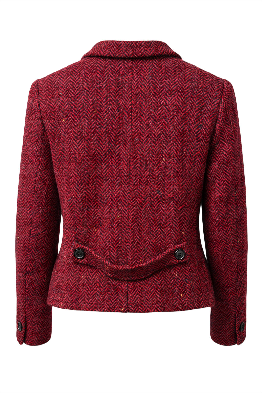 1980s Red Wool Blazer - Back View