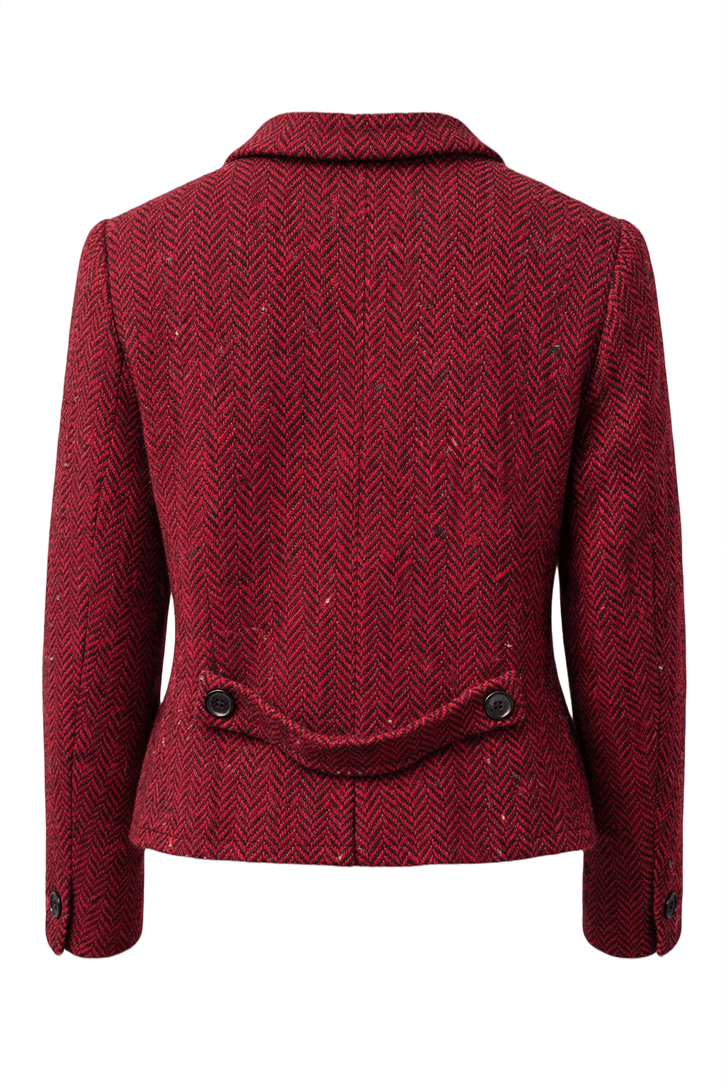 1980s Red Wool Blazer - Back View