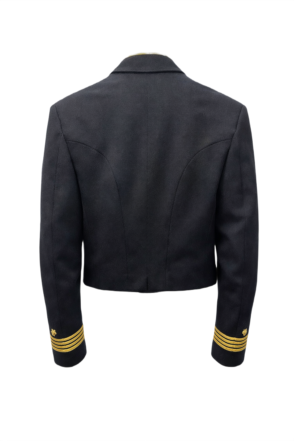 1940s Black Wool Mens Jacket - Back View