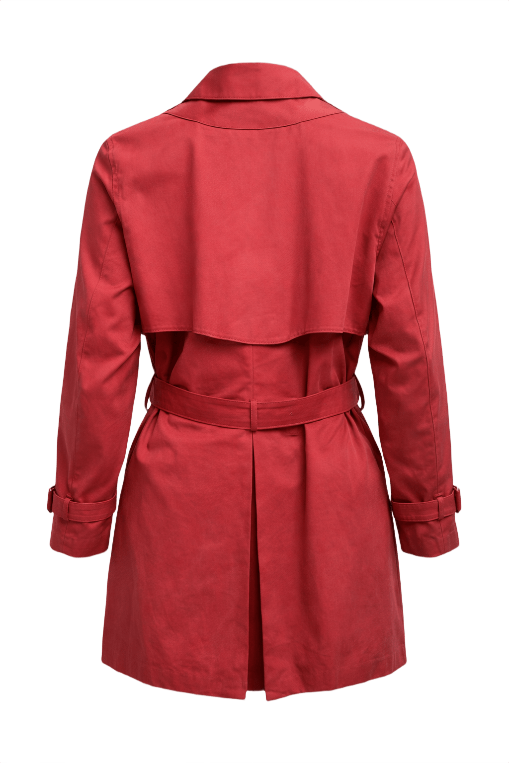 1980s Red Cotton Trench Coat - Back View