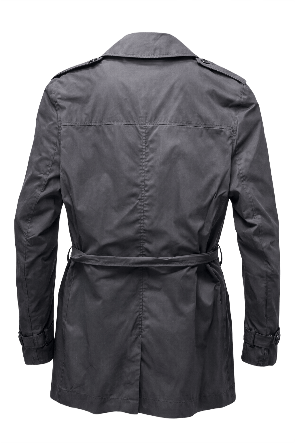 1990s Charcoal Grey Synthetic Jacket - Back View