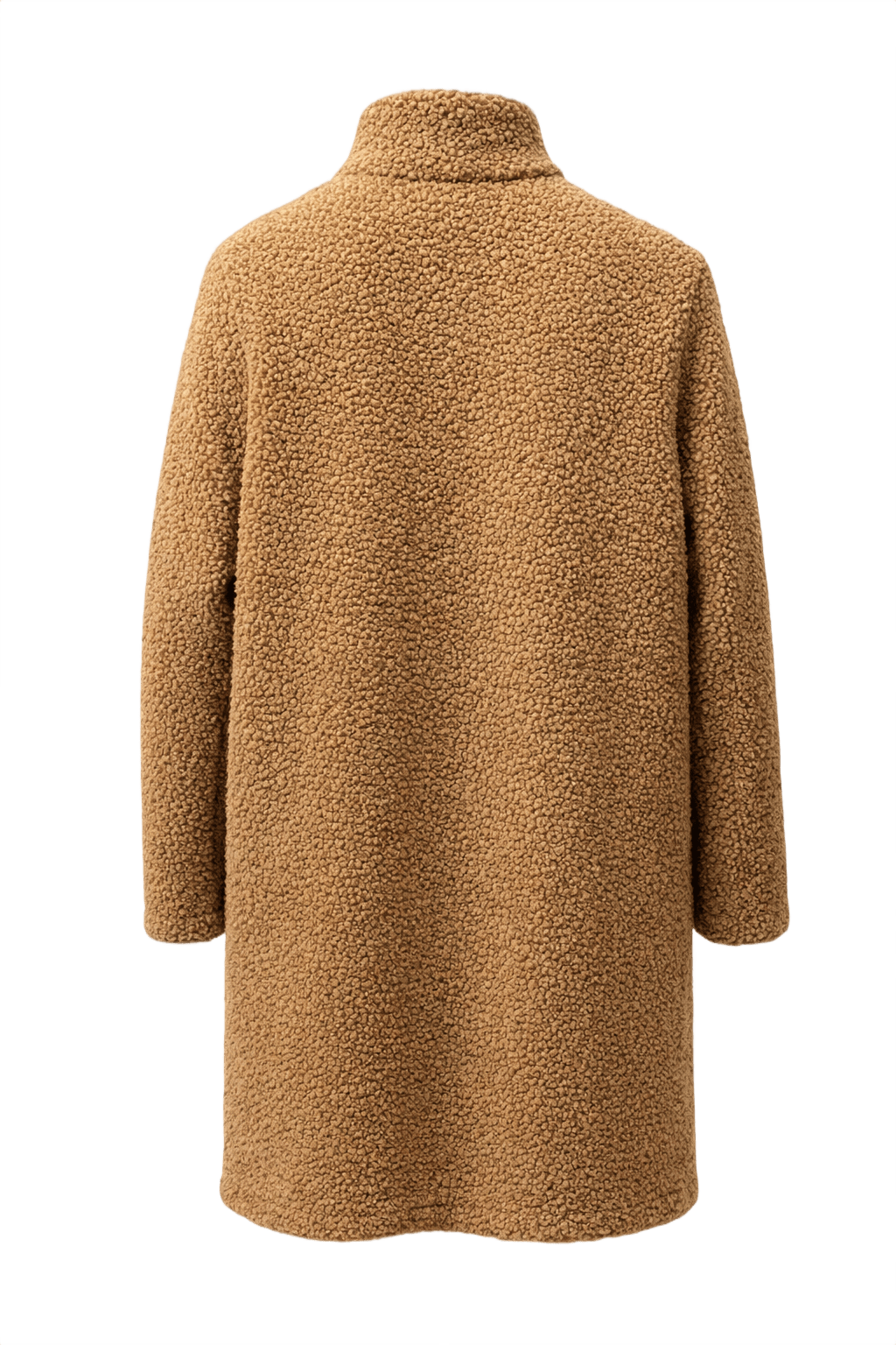 1970s Camel Brown Synthetic Coat - Back View