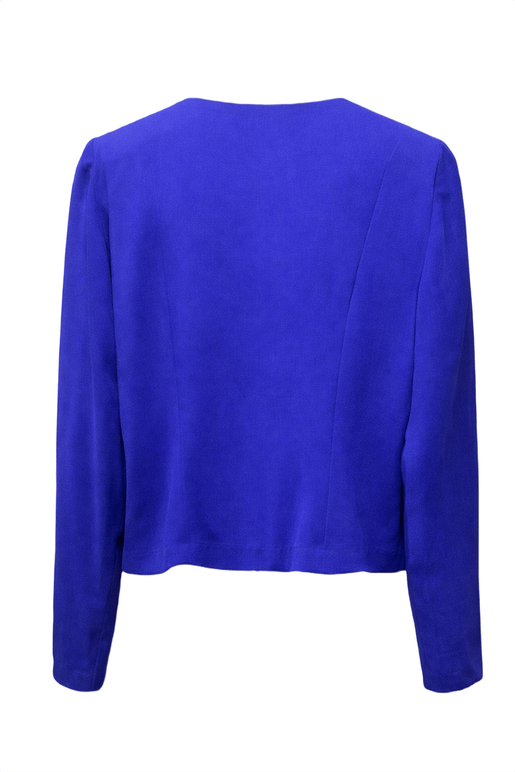 1990s Royal Blue Linen Blazer - Back View