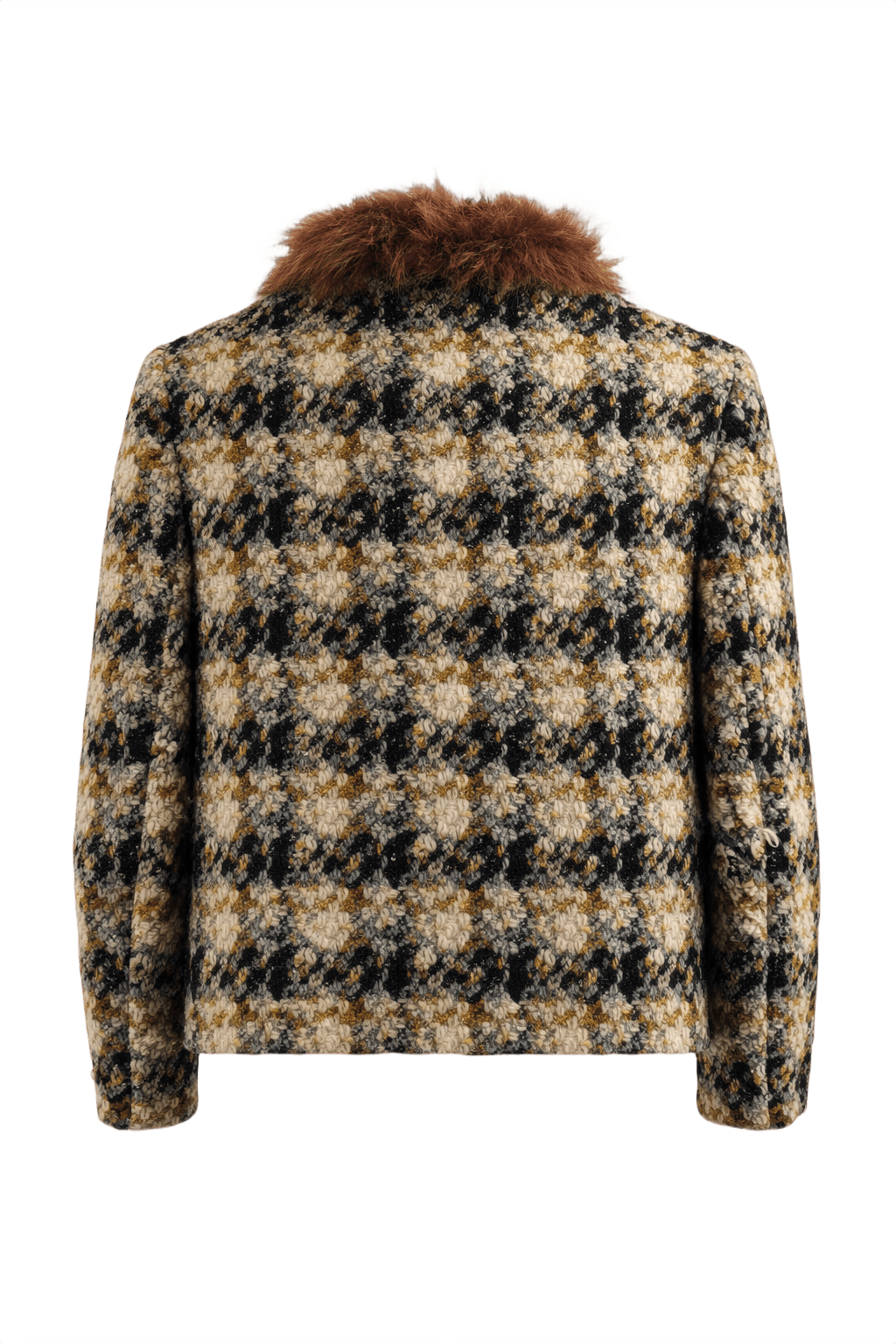 1960s Cream White Wool Jacket - Back View