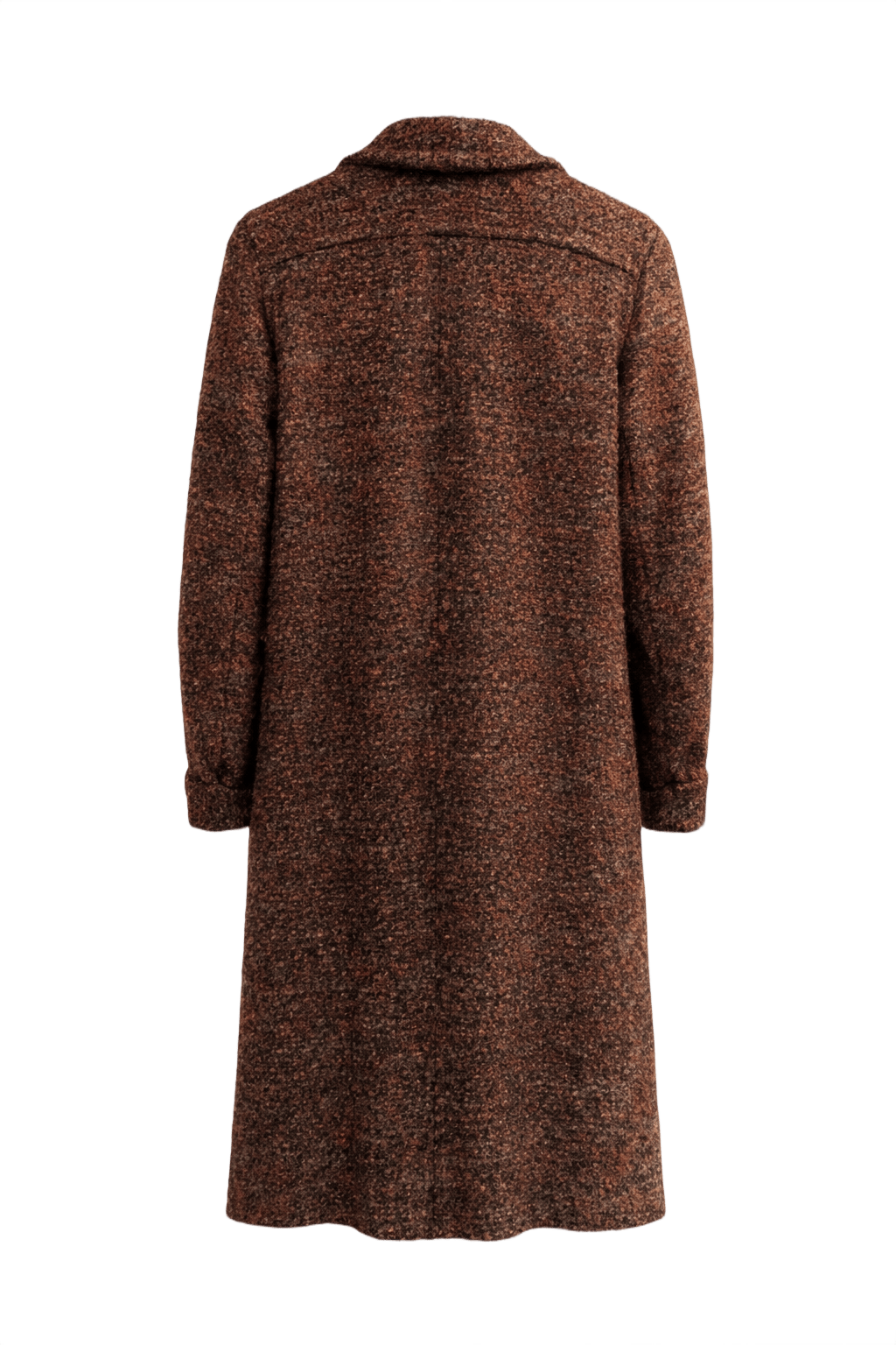 1970s Rust Brown Wool Coat - Back View