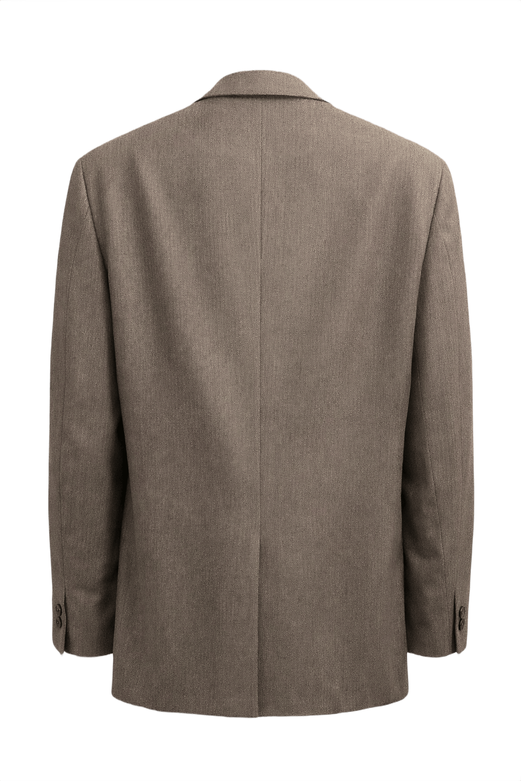 1980s Taupe Wool Blend Blazer - Back View
