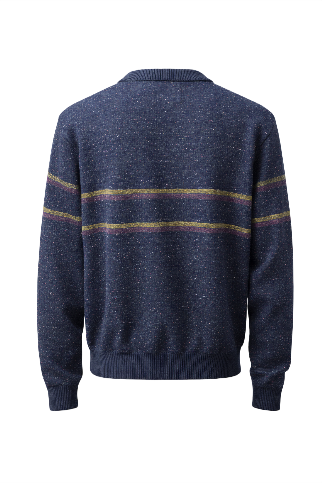 1980s Navy Blue Wool Blend Sweater - Back View
