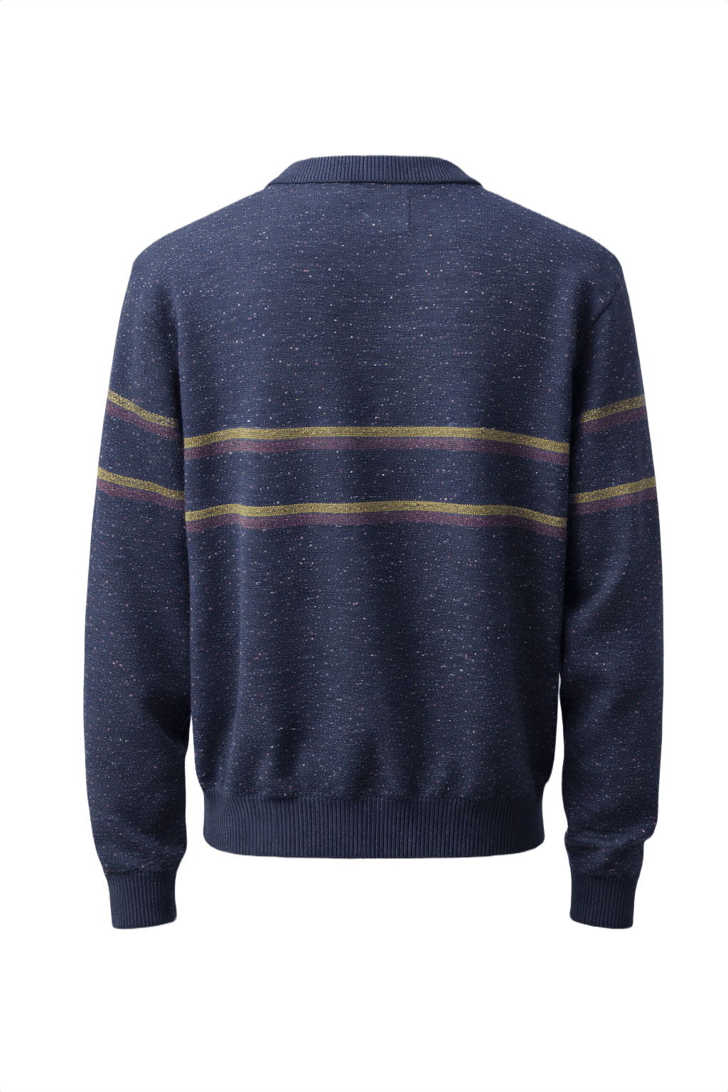 1980s Navy Blue Wool Blend Sweater - Back View