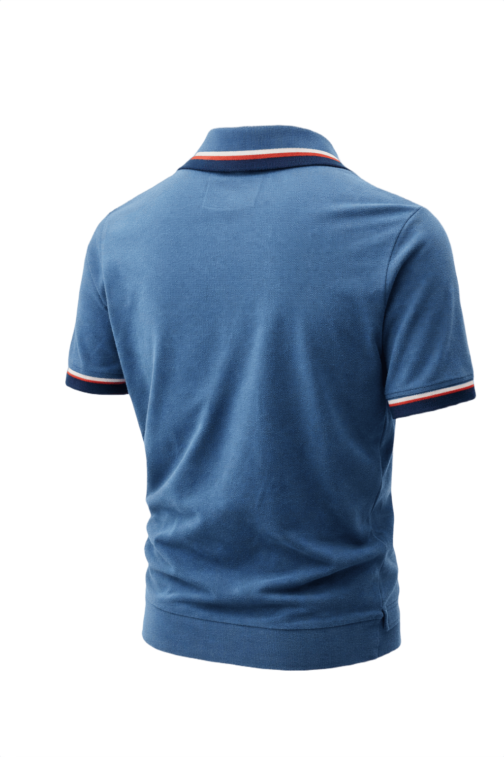1970s Blue Polyester Polo - Back View