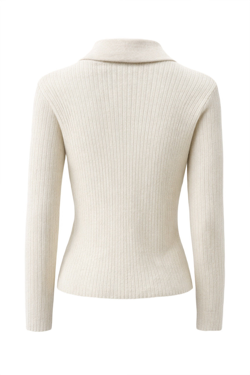 1980s Cream White Wool Sweater - Back View