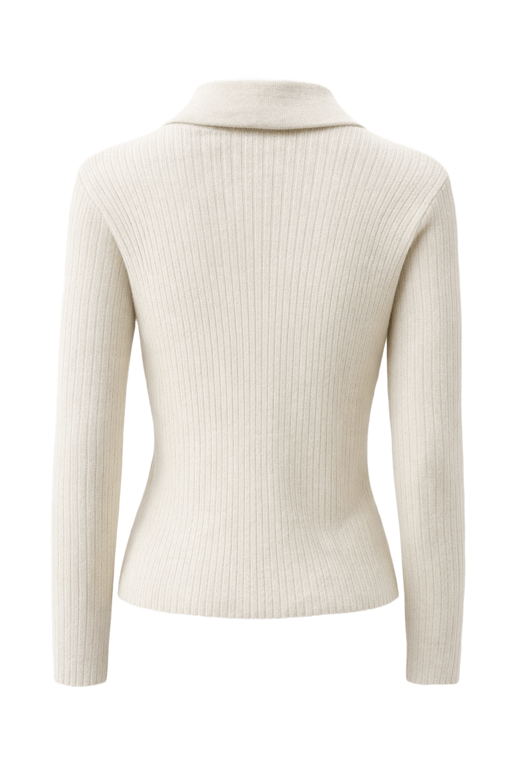 1980s Cream White Wool Sweater - Back View
