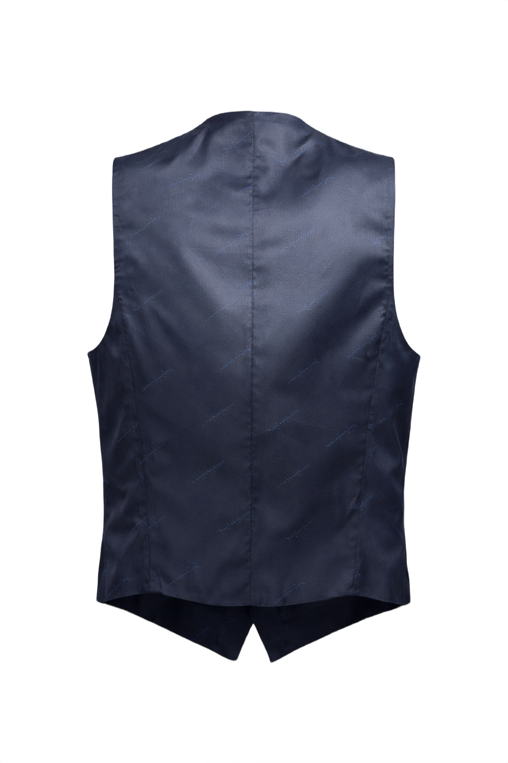 1980s Navy Blue Wool Vest - Back View