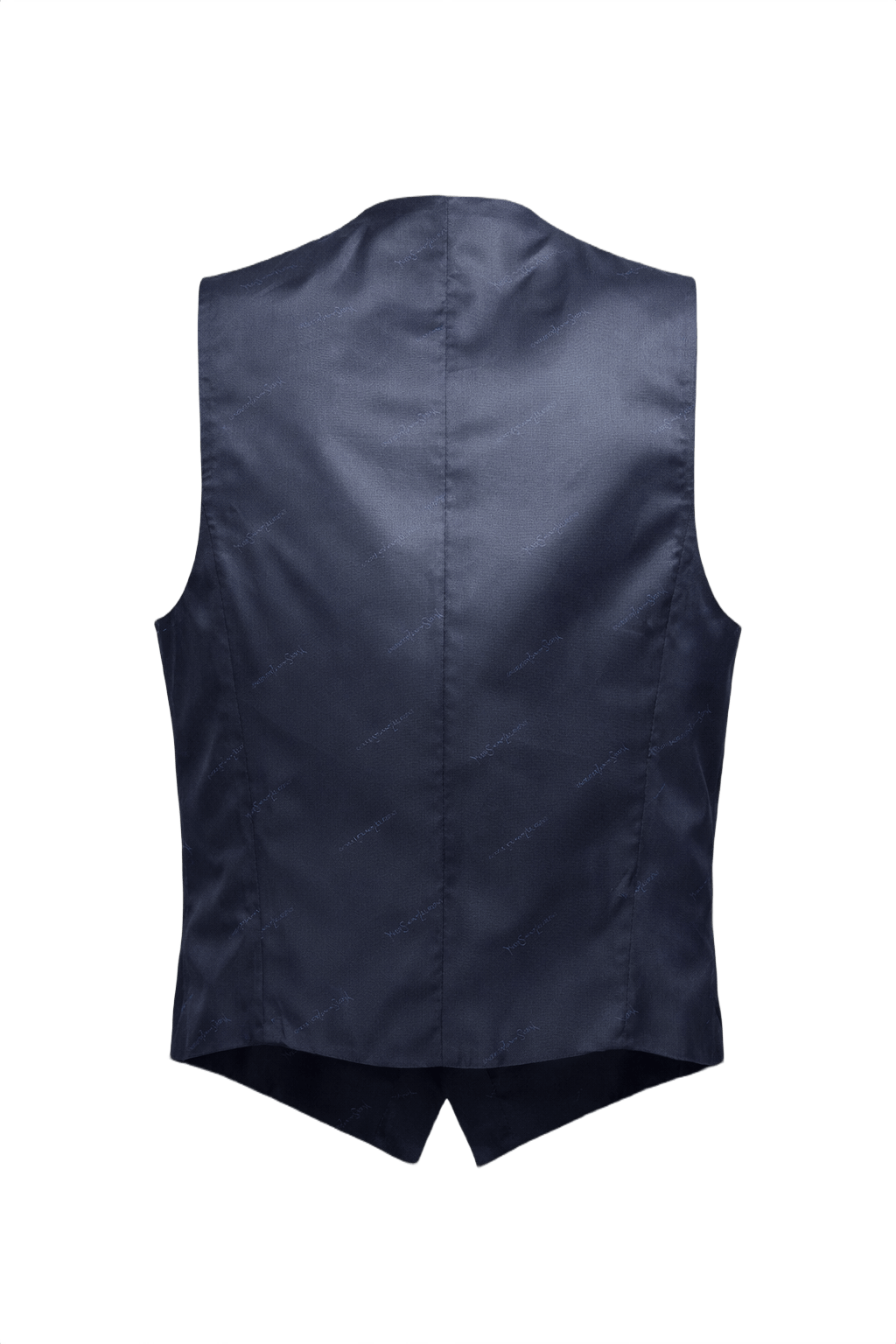 1980s Navy Blue Wool Vest - Back View