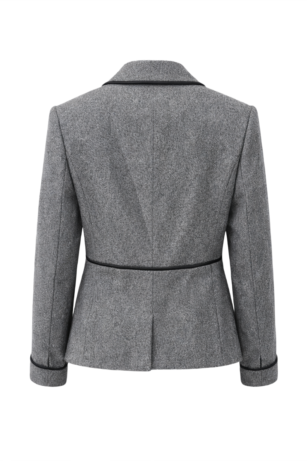 1990s Charcoal Grey Wool Blazer - Back View