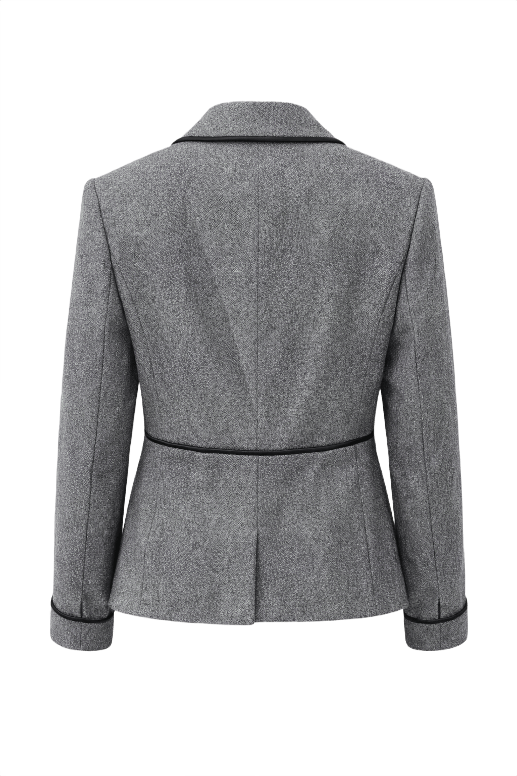 1990s Charcoal Grey Wool Blazer - Back View