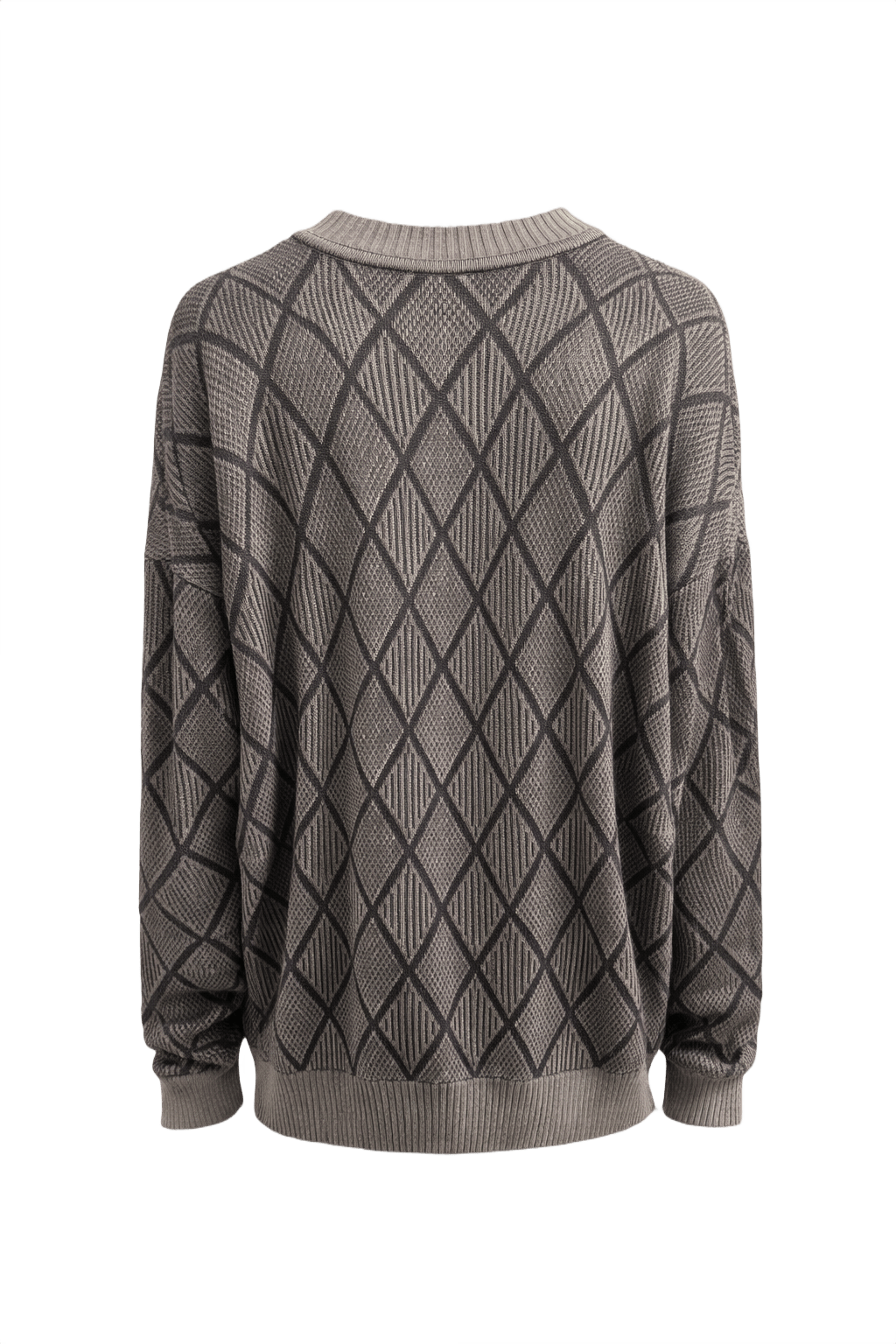 1980s Gray Wool Blend Cardigan - Back View