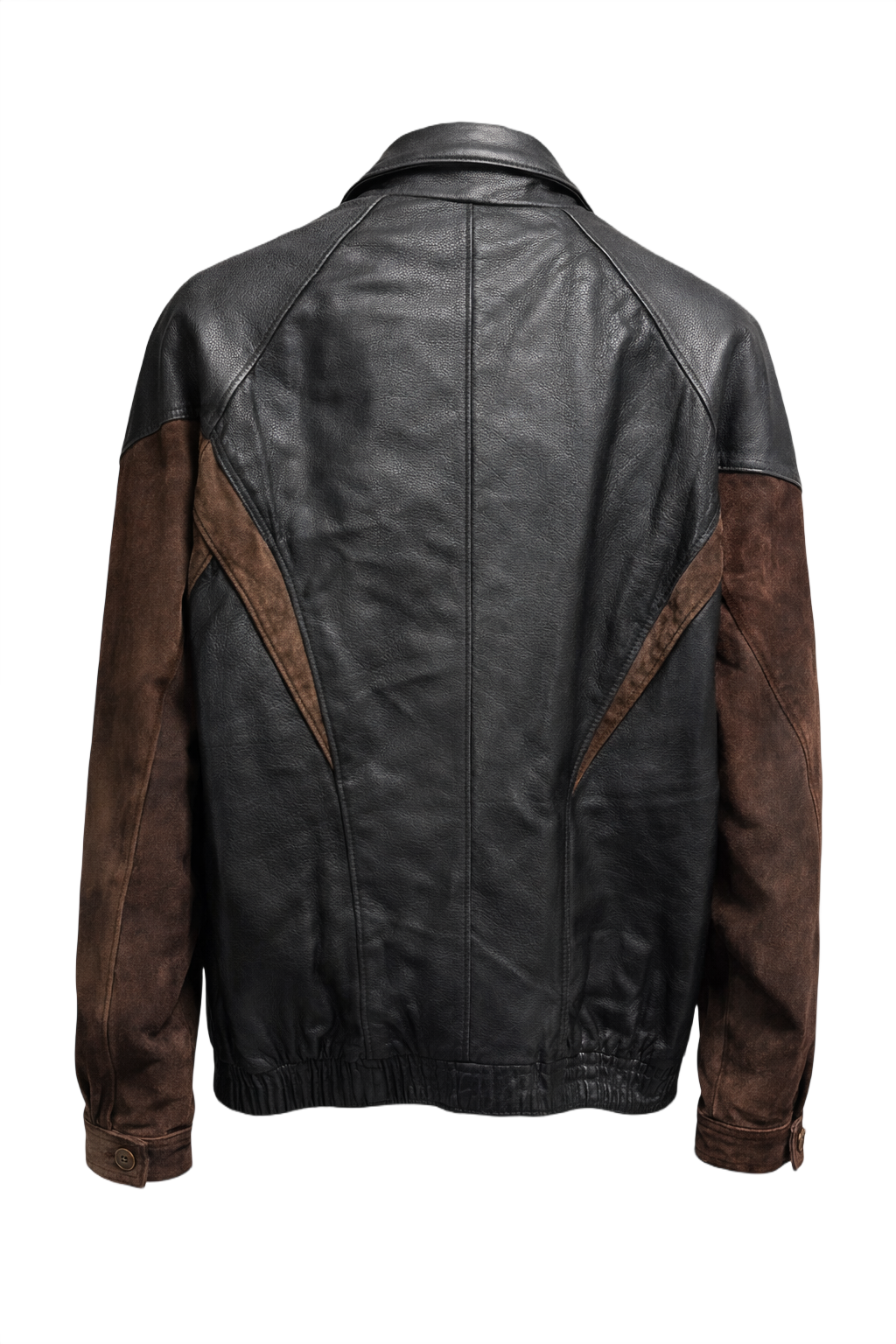 1990s Black Leather Jacket - Back View