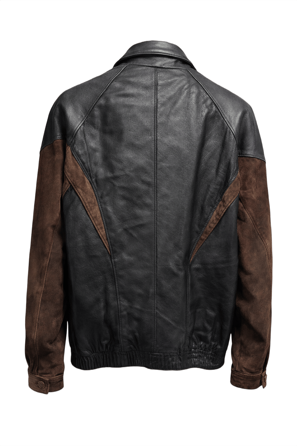 1990s Black Leather Jacket - Back View