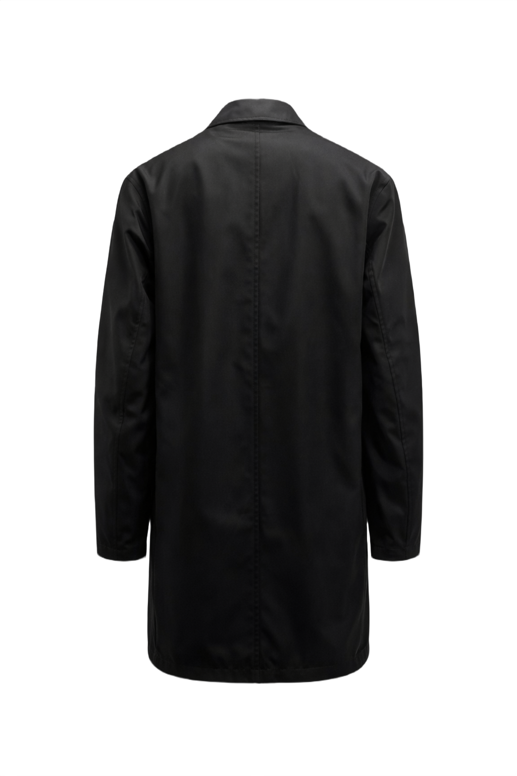 1990s Black Polyester Coat - Back View