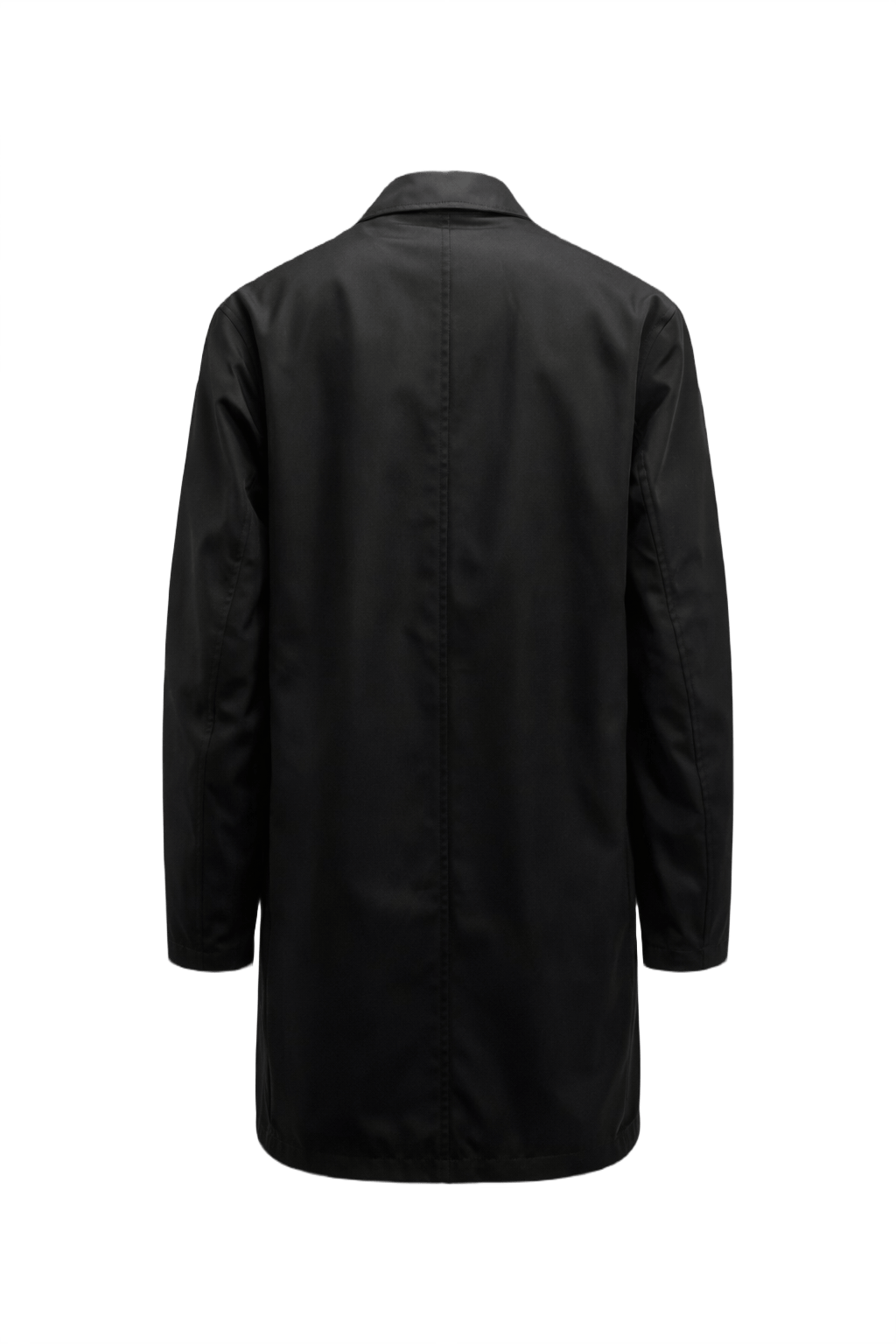 1990s Black Polyester Coat - Back View