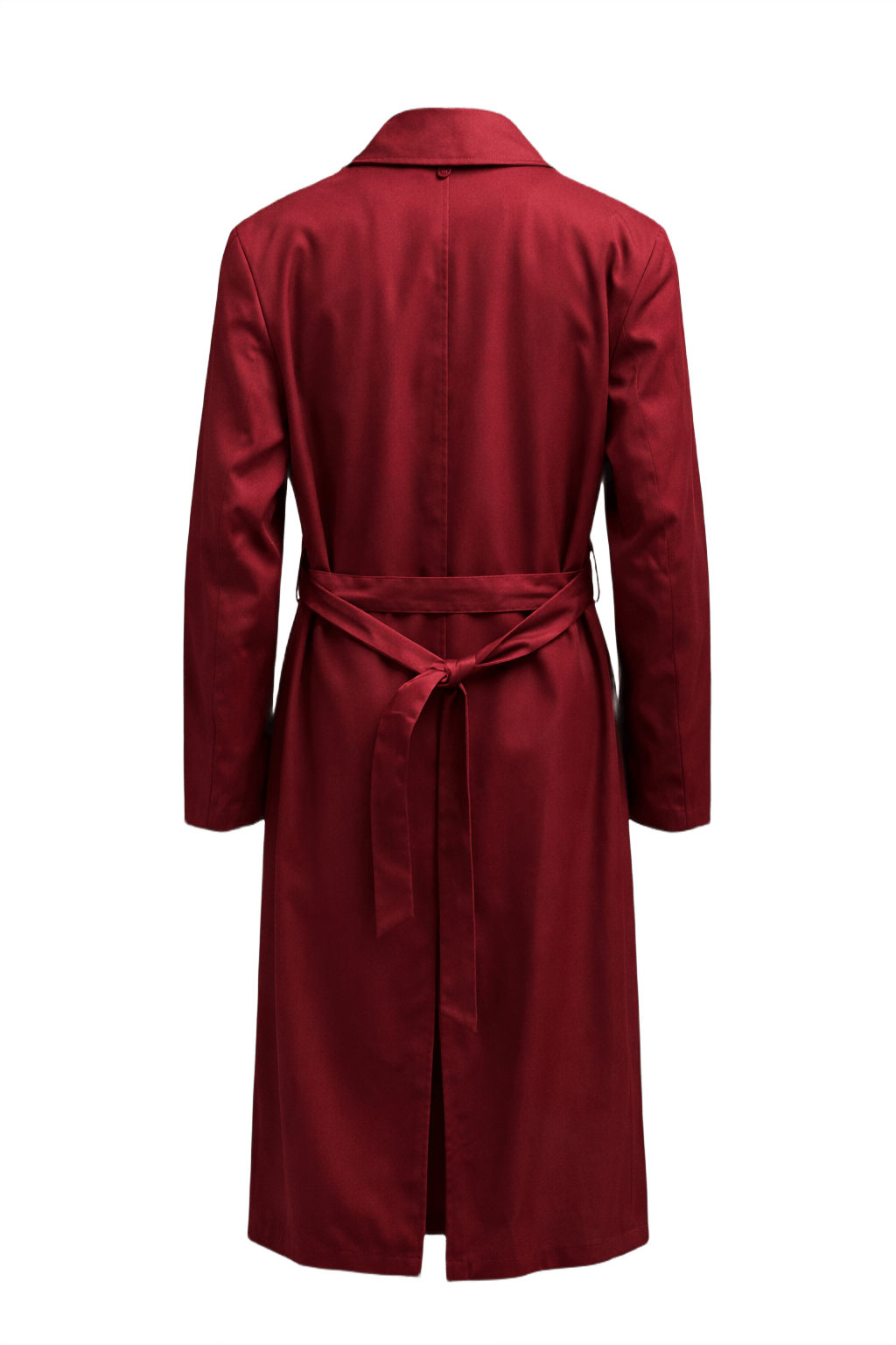 1990s Deep Burgundy Cotton Coat - Back View