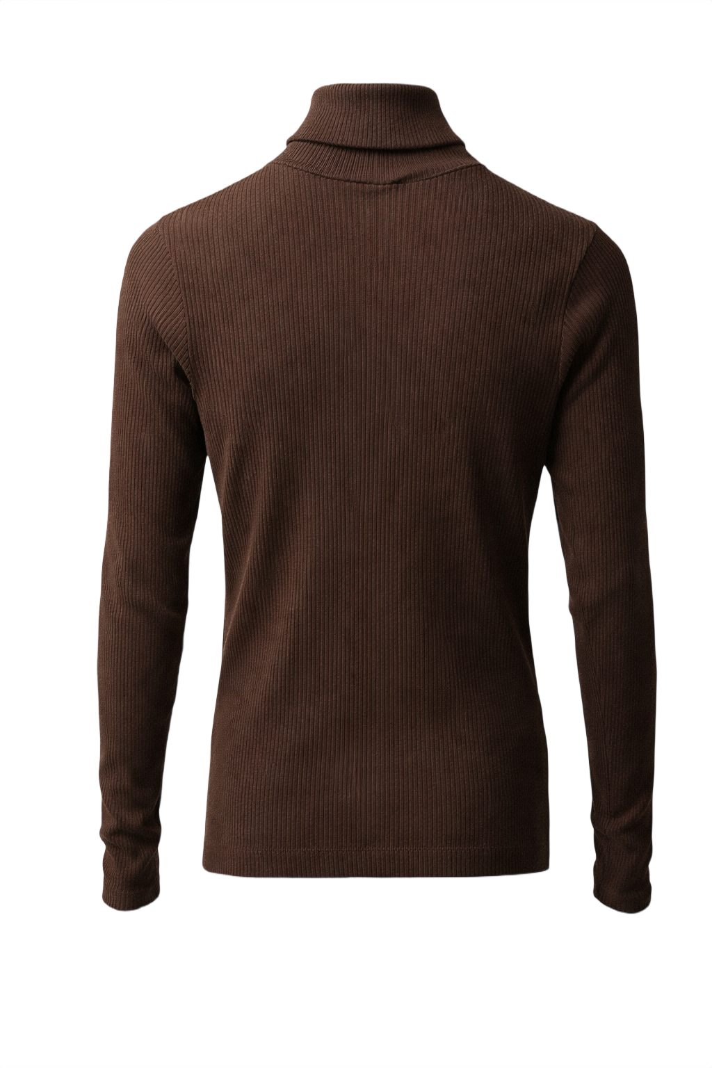 1990s Brown Cotton Turtleneck Sweater - Back View