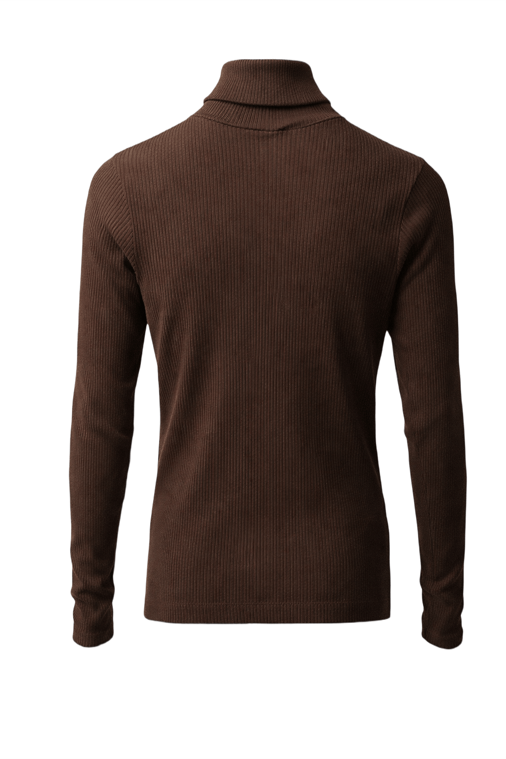 1990s Brown Cotton Turtleneck Sweater - Back View