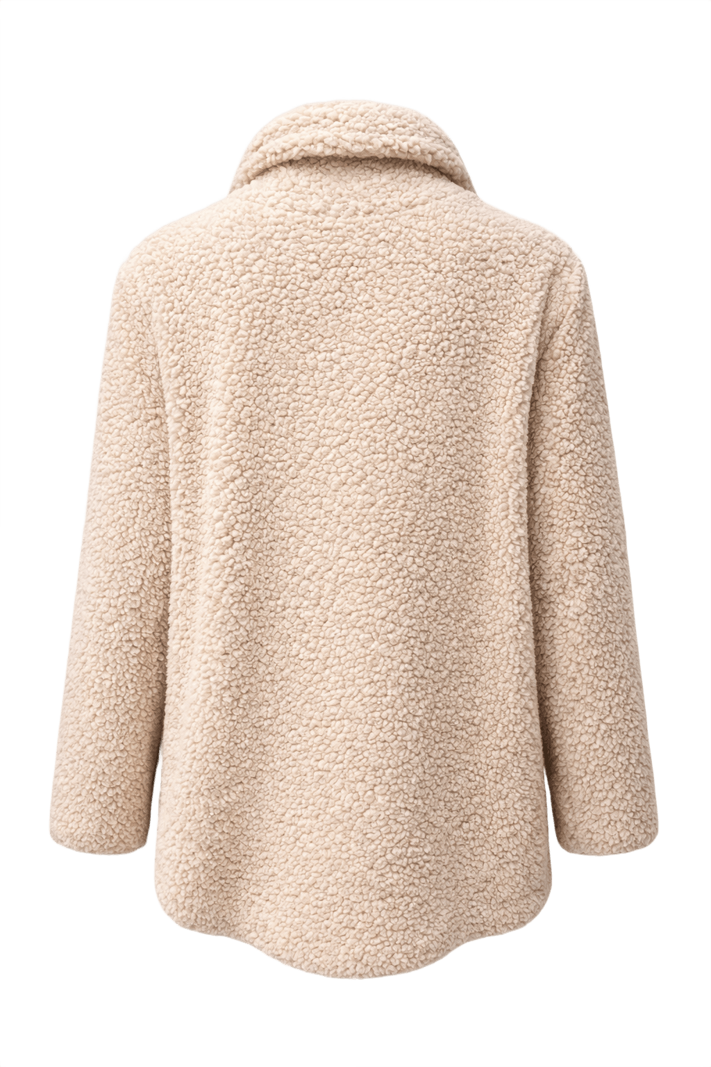 1990s Cream Plush Jacket - Back View