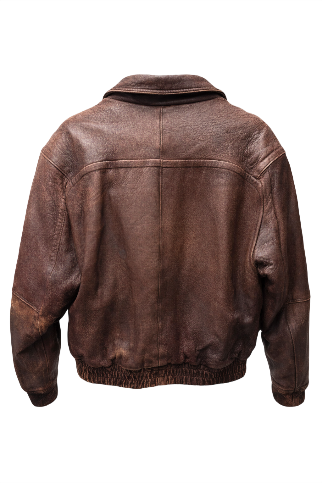 1980s Brown Leather Jacket - Back View