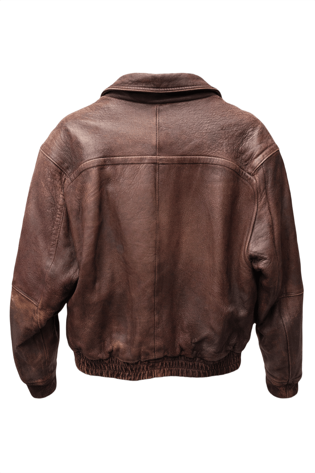 1980s Brown Leather Jacket - Back View